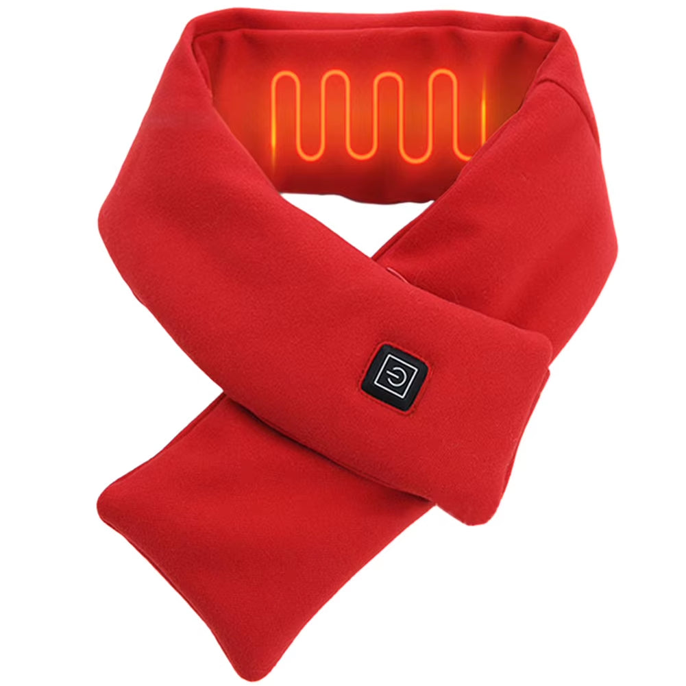 Warm Heated Scarf USB Charging Electric Heated Scarf Cold-Proof Thermal Neck Wrap Warmer Washable for Outdoor Camping Hiking