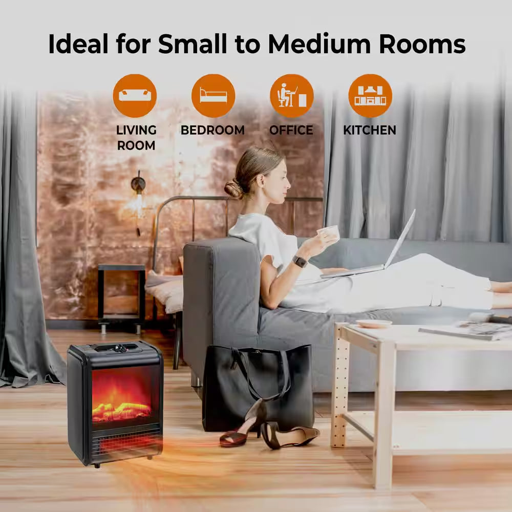 1200-Watt Electric Ceramic Space Heater with Carry Handle