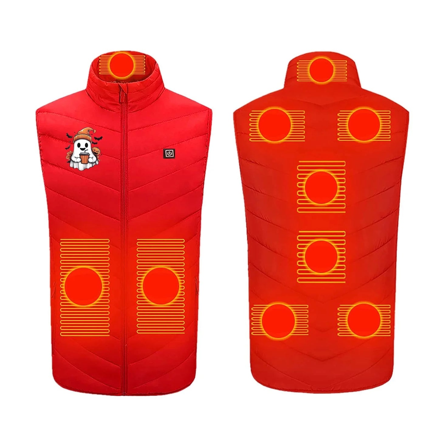 Heated Vest 9 Heating Zones plus Size Lightweight Unisex Heated Jacket 3 Temperature Control USB Electric Winter Coat with Pocket on Clearance Red 5XL