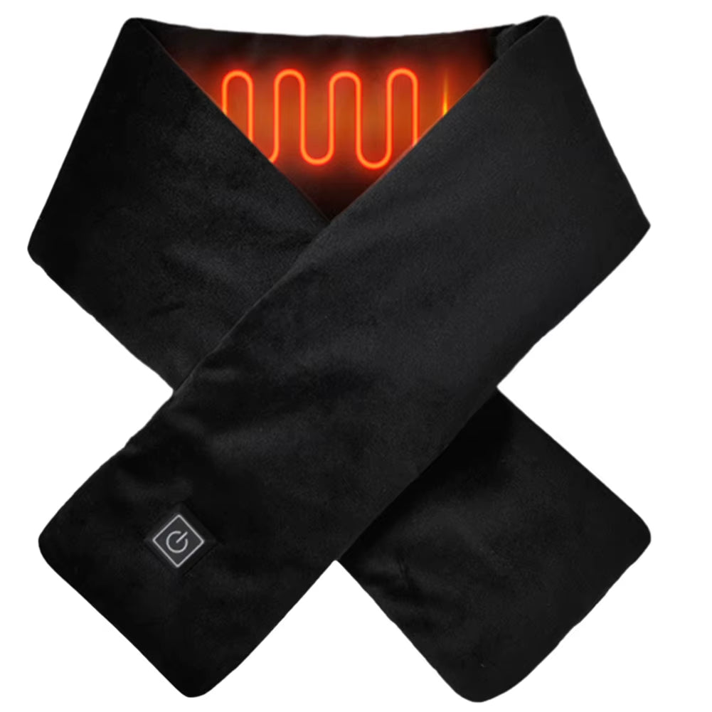 Warm Heated Scarf USB Charging Electric Heated Scarf Cold-Proof Thermal Neck Wrap Warmer Washable for Outdoor Camping Hiking