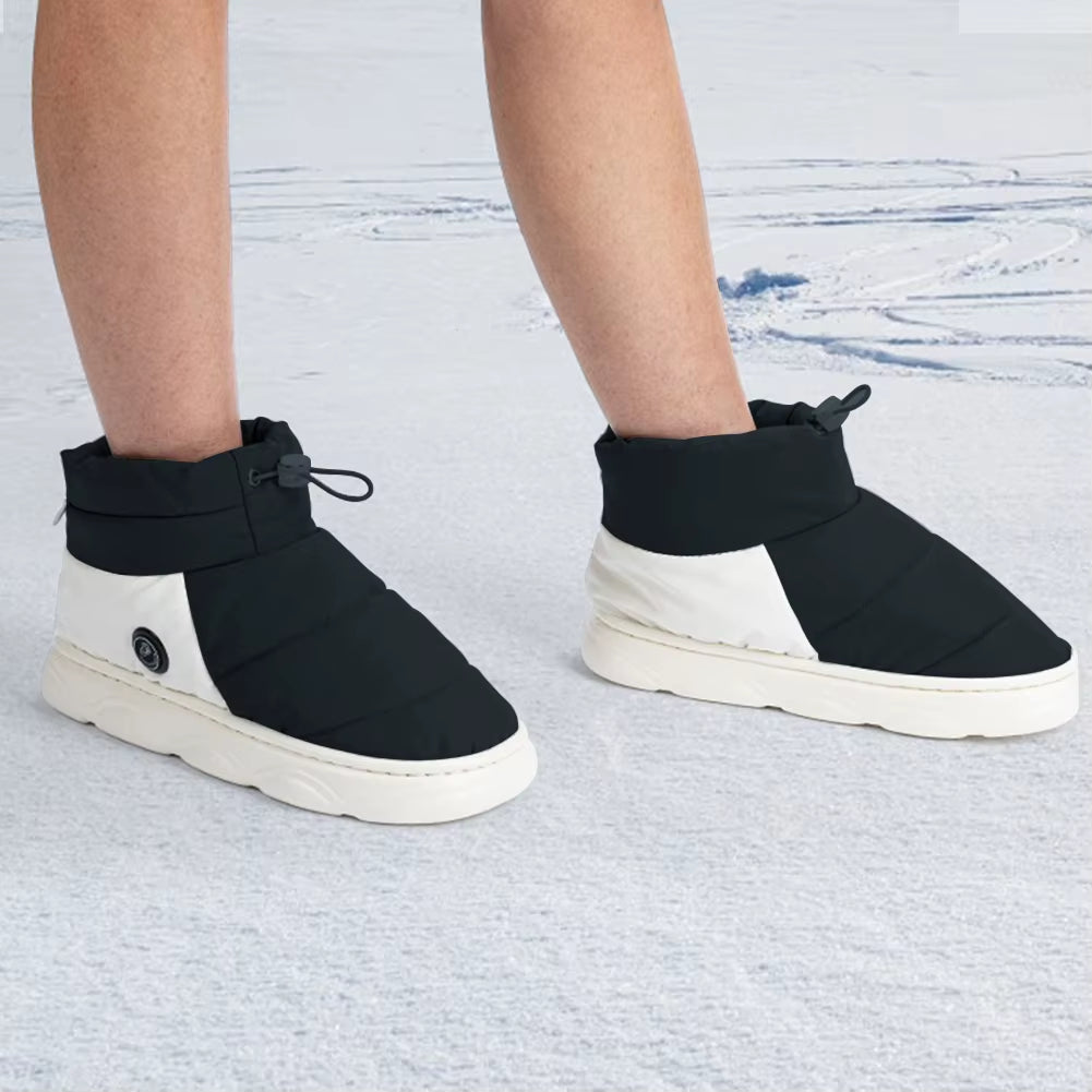 Unisex Winter Heated Shoes with 3 Heating Levels Women Men Electric Heating Slippers Rechargeable Warm Snow Boots for Winter