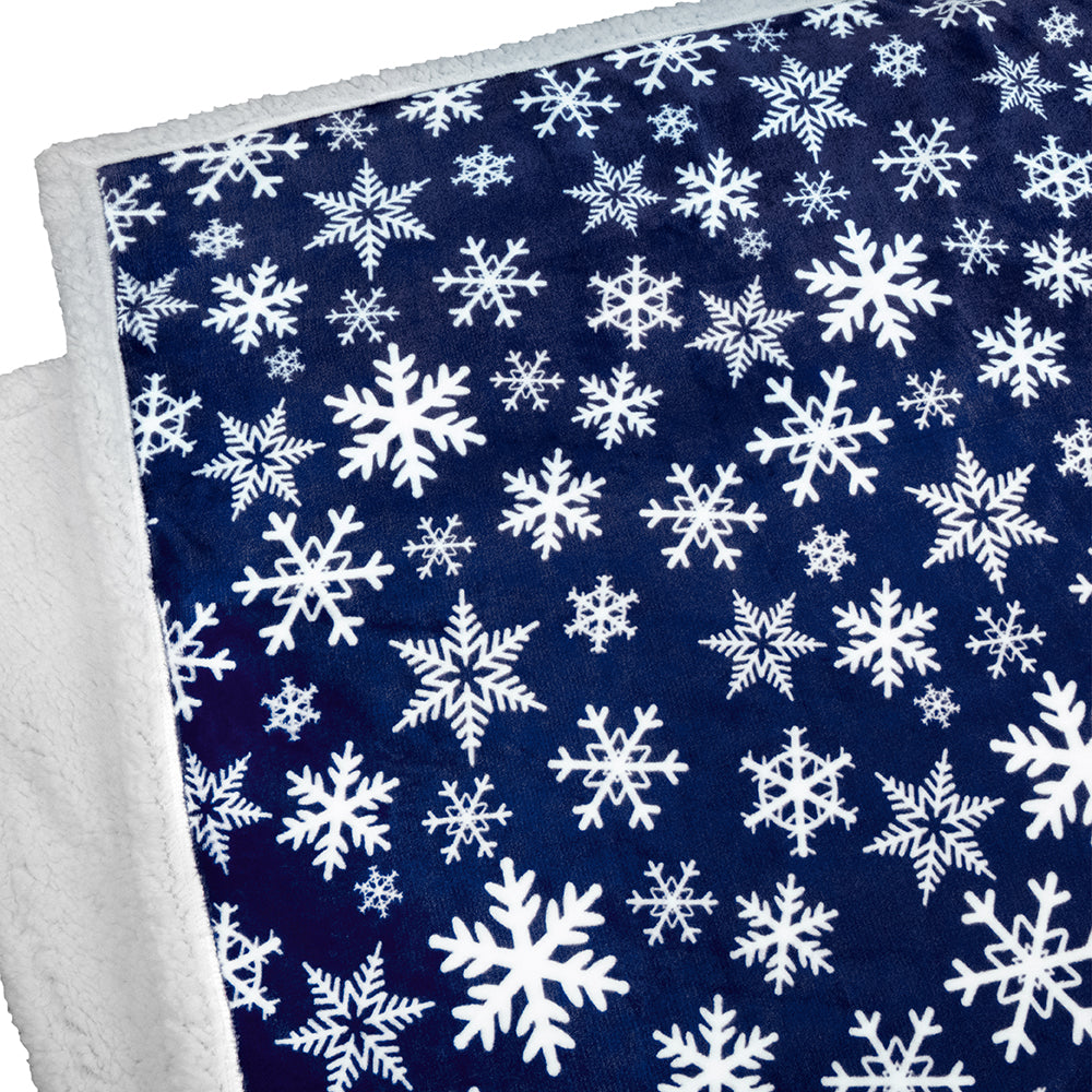 Christmas Blanket Holiday Theme Print Warm Sherpa Fleece Throw Sofa Couch Bed