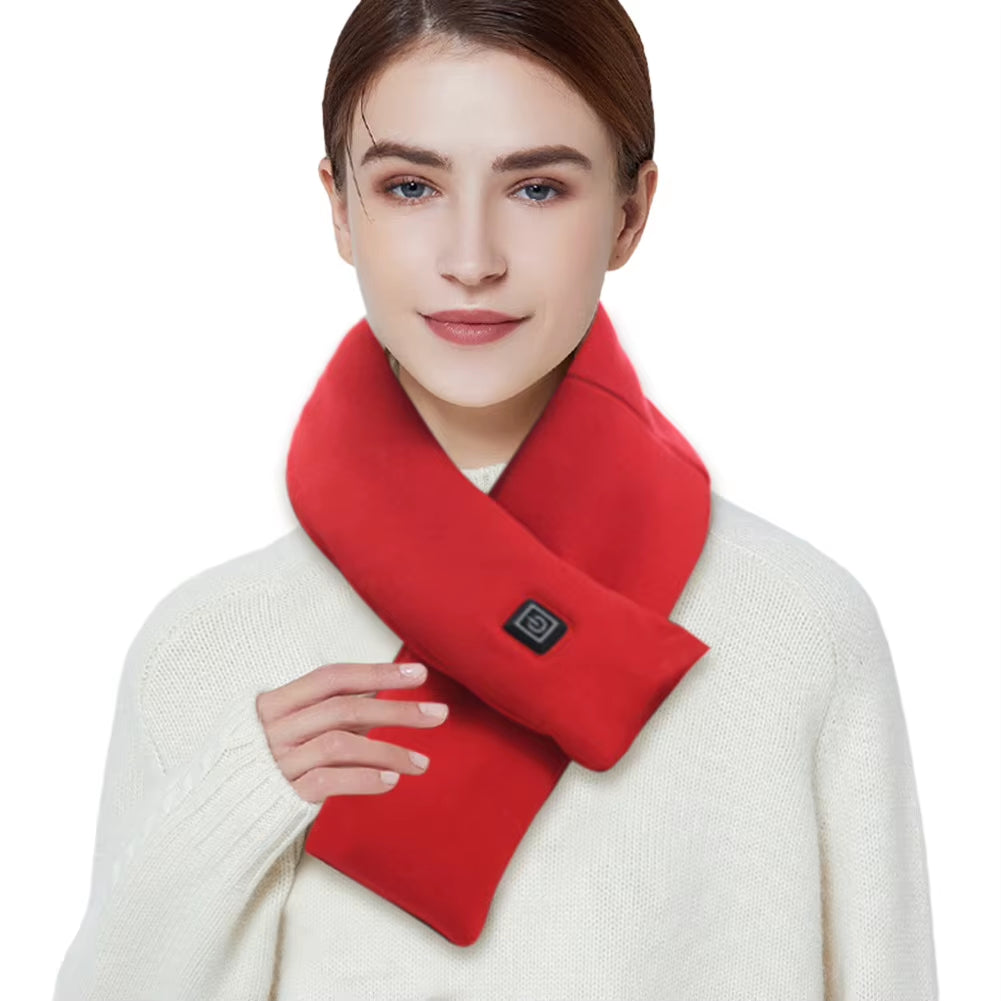 Warm Heated Scarf USB Charging Electric Heated Scarf Cold-Proof Thermal Neck Wrap Warmer Washable for Outdoor Camping Hiking