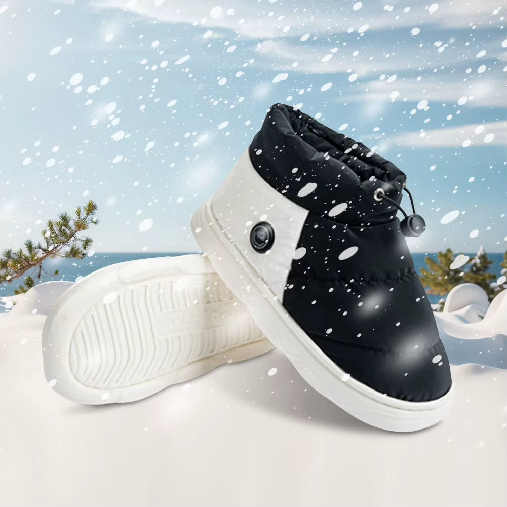 Unisex Winter Heated Shoes with 3 Heating Levels Women Men Electric Heating Slippers Rechargeable Warm Snow Boots for Winter
