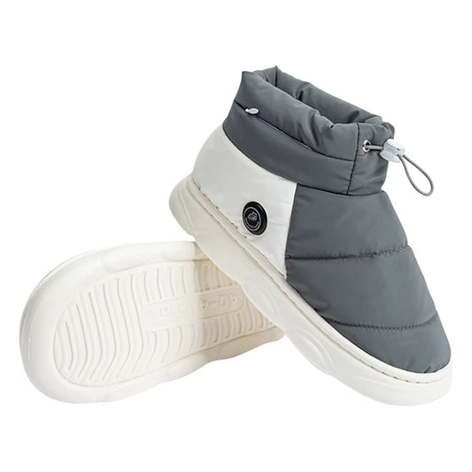 Unisex Winter Heated Shoes with 3 Heating Levels Women Men Electric Heating Slippers Rechargeable Warm Snow Boots for Winter