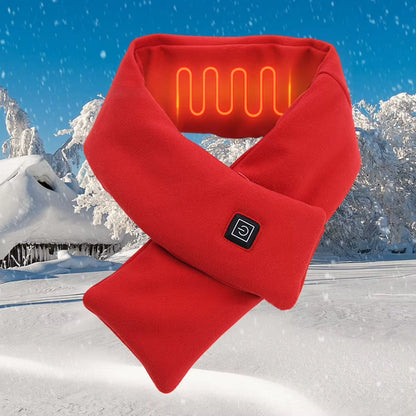 Warm Heated Scarf USB Charging Electric Heated Scarf Cold-Proof Thermal Neck Wrap Warmer Washable for Outdoor Camping Hiking